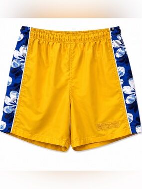 Royal Caribbean Swim Trunks Men's S Yellow Blue Floral Mesh Lined Cruise Beach